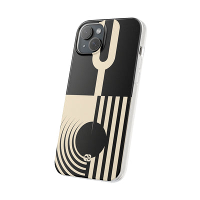 Black Lite Phone Case for iPhone - Ivory Signal Grid