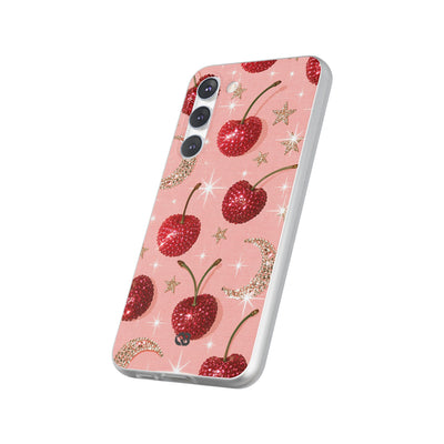Bedazzled Ruby Cherries · Lite Phone Case for Samsung · Pink