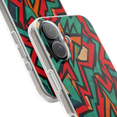 Jagged Teal Static · Soft Phone Case for iPhone