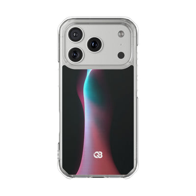 Neon Pixel Flow · Clear Impact Magnetic Phone Case for iPhone · Black