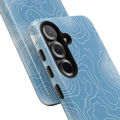 Blue Tough Phone Case for Samsung - Glacial Ridge Topo