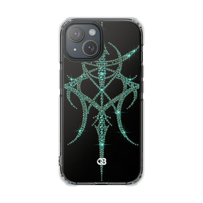 Teal Cyber Sigil · Clear Impact Magnetic Phone Case for iPhone · Teal