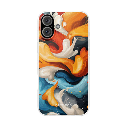 Crimson Ribbon iPhone 16 Plus Cover - Blød