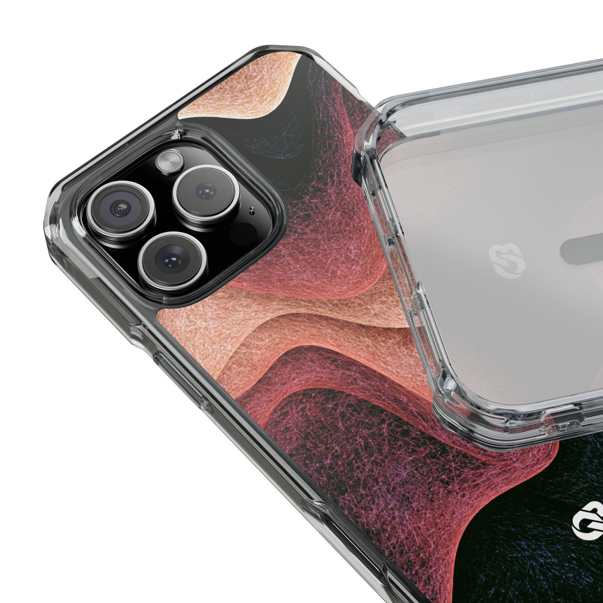Rose Contour Waves · Clear Impact Magnetic Phone Case for iPhone · Pink