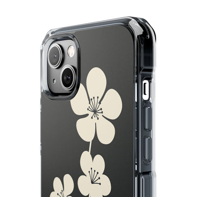 Black Impact MagSafe Phone Case for iPhone - Obsidian Cream Bloom