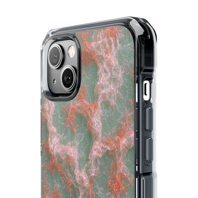 Coral Pixel Matrix · Clear Impact Magnetic Phone Case for iPhone · Green