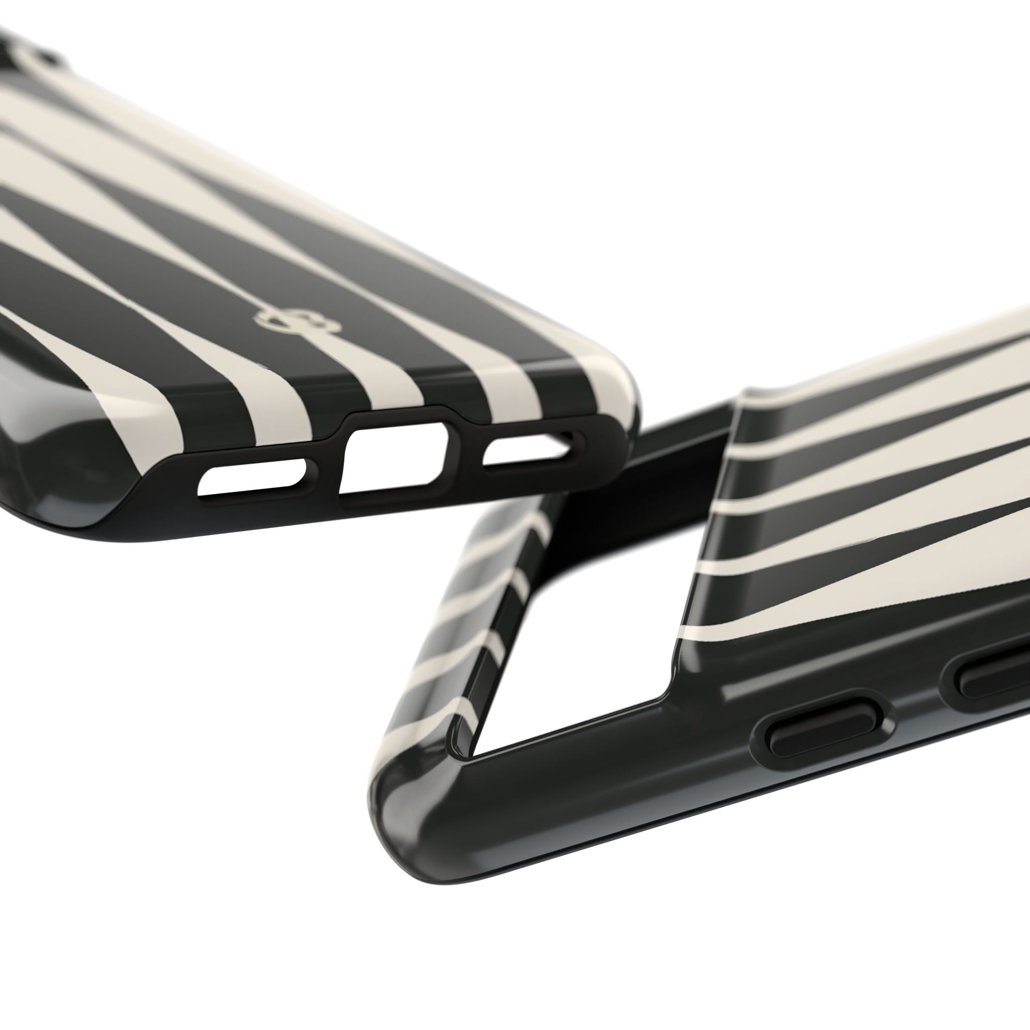 Black Tough Phone Case for Google Pixel - Ivory Spindle Grid