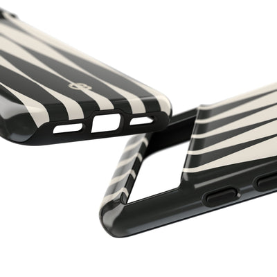 Black Tough Phone Case for Google Pixel - Ivory Spindle Grid