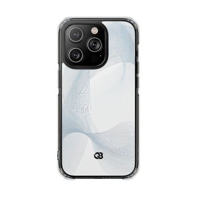Glacial Contour Waves · Clear Impact Magnetic Phone Case for iPhone · White