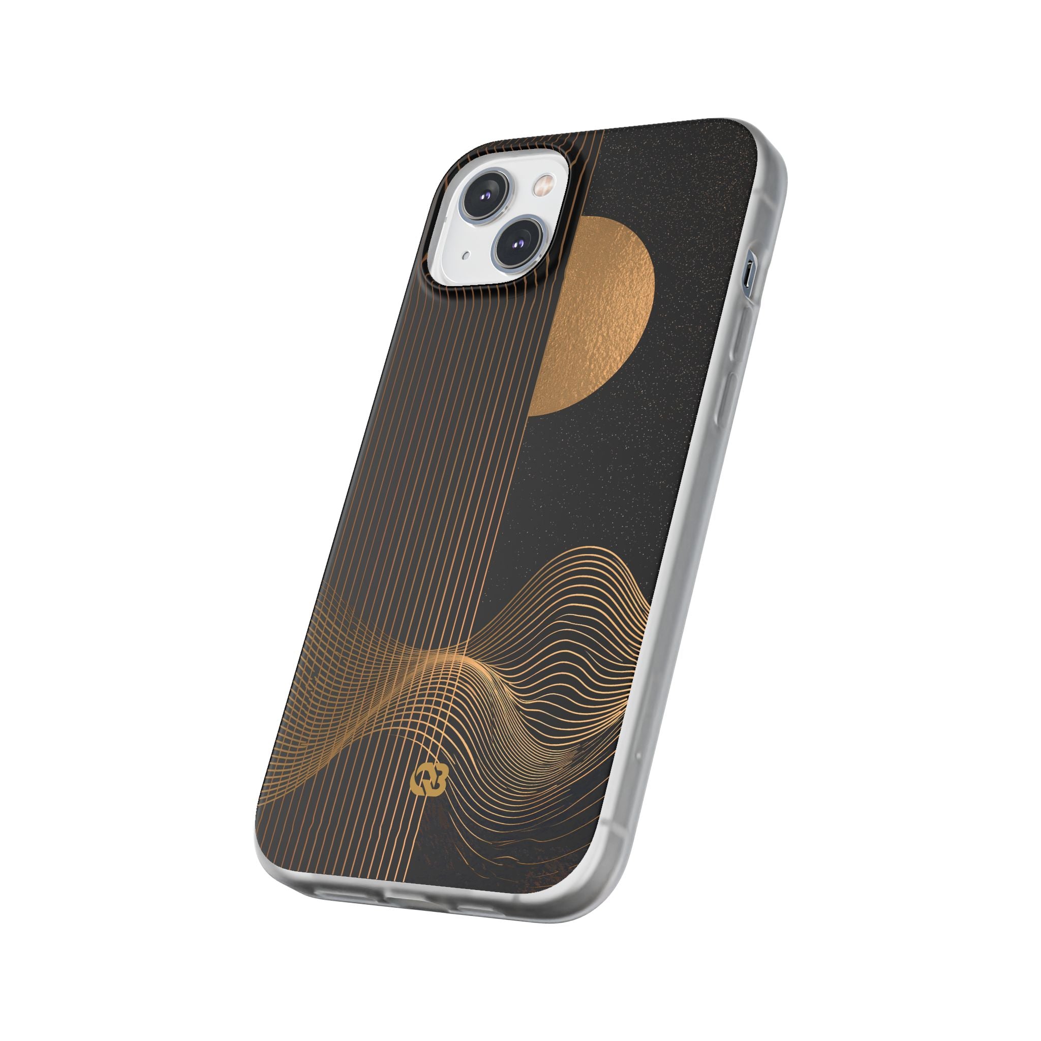 Gold Lite Phone Case for iPhone - Gilded Obsidian Dunes