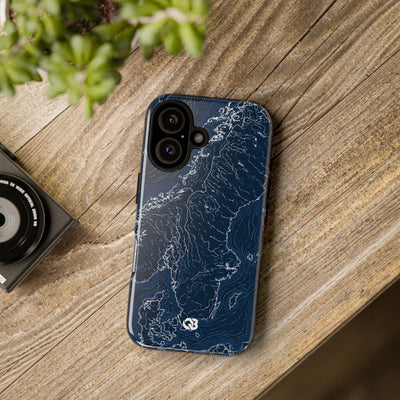Nordic Contour Chart · Tough Phone Case for iPhone · Blue