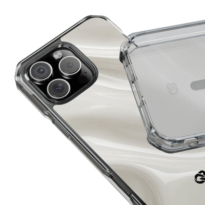 White Impact MagSafe Phone Case for iPhone - Polished Ivory Wave