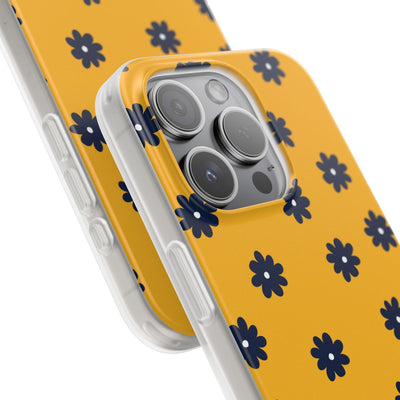 Navy Daisy Mustard · Soft Phone Case for iPhone