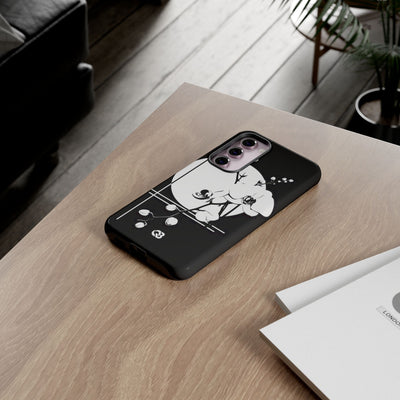 Black Tough Phone Case for Samsung - Lunar Orchid Grid
