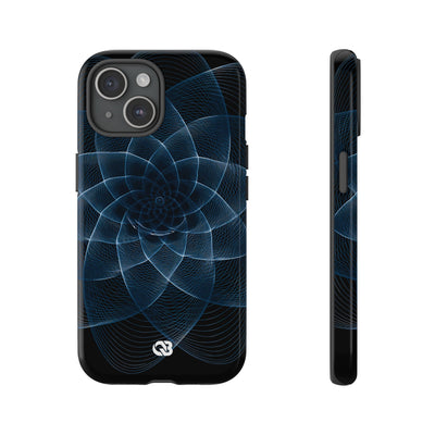 Blue Tough Phone Case for iPhone - Cobalt Geometric Bloom