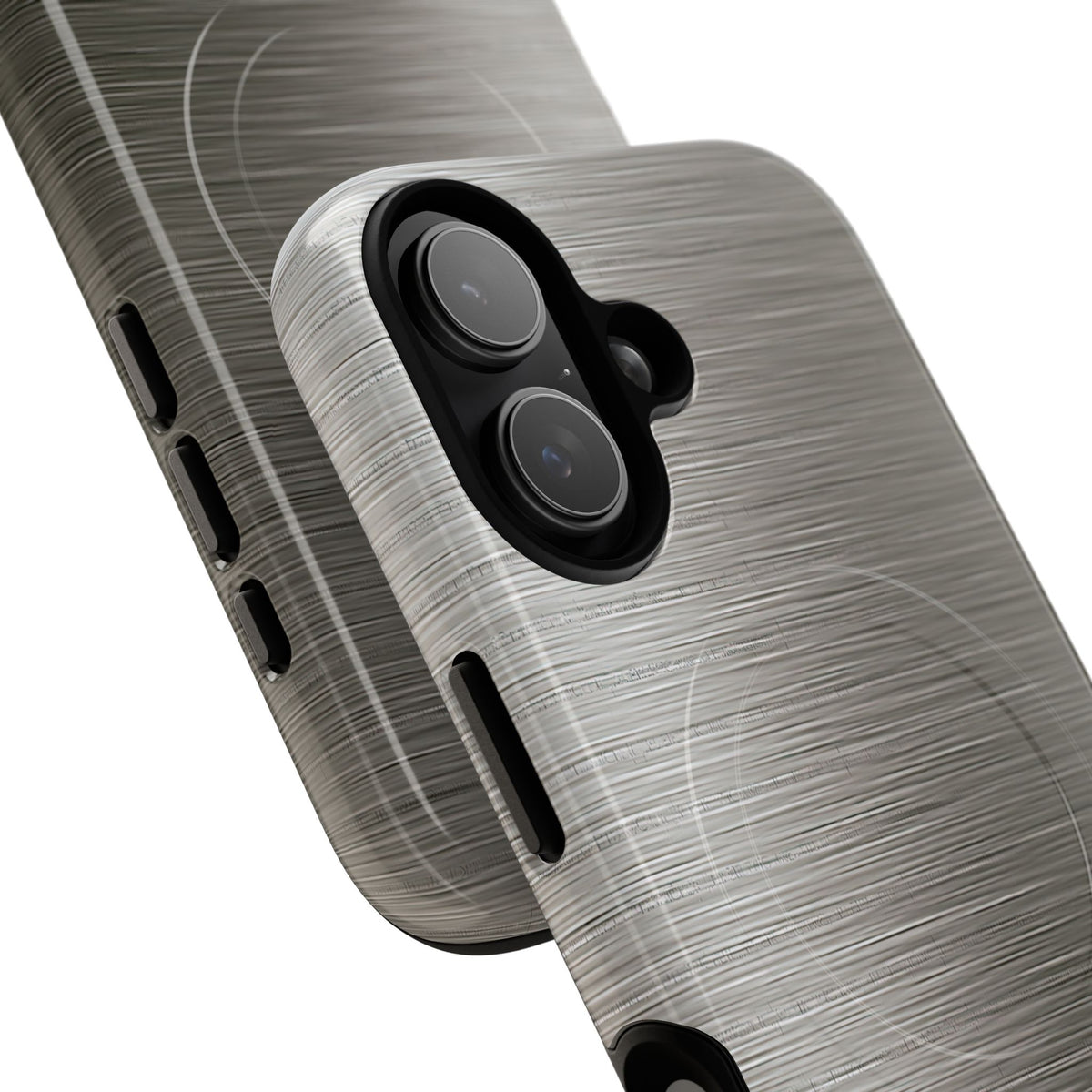 Grey Tough 2.0 Magsafe Phone Case for iPhone - Brushed Industrial Steel