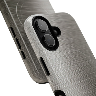 Grey Tough 2.0 Magsafe Phone Case for iPhone - Brushed Industrial Steel