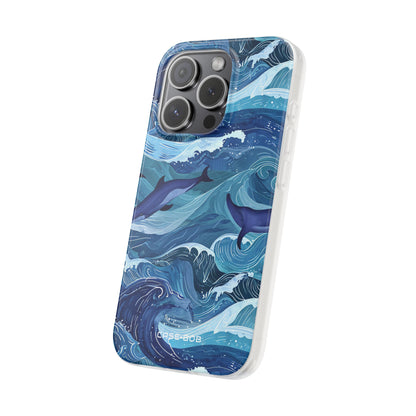 Dolphin Waves iPhone 15 Pro Case - Soft