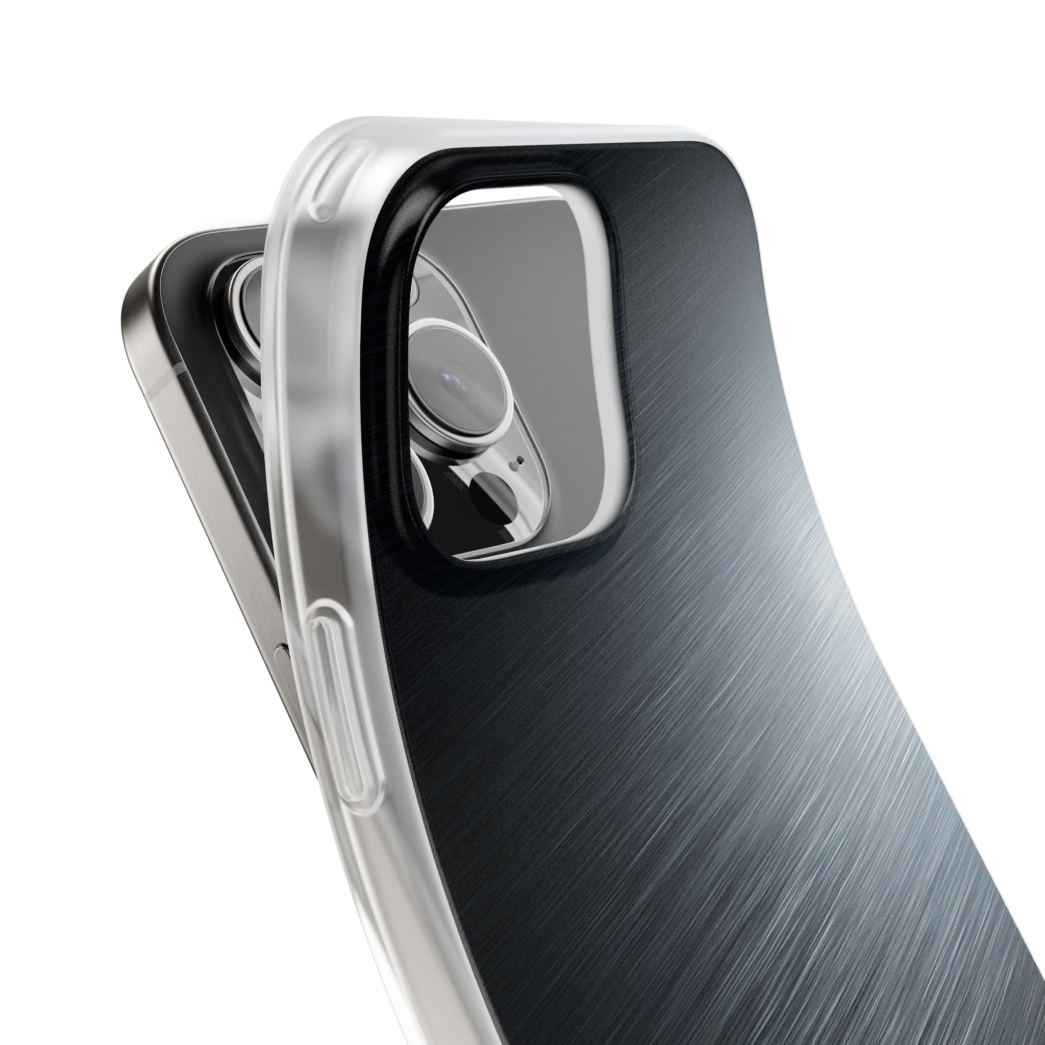 Grey Lite Phone Case for iPhone - Charcoal Brushed Steel