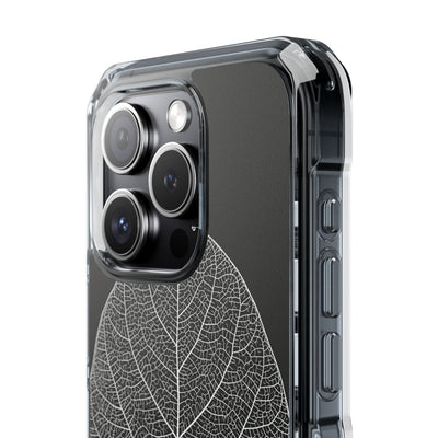 Black Impact MagSafe Phone Case for iPhone - Bleached Leaf Lattice