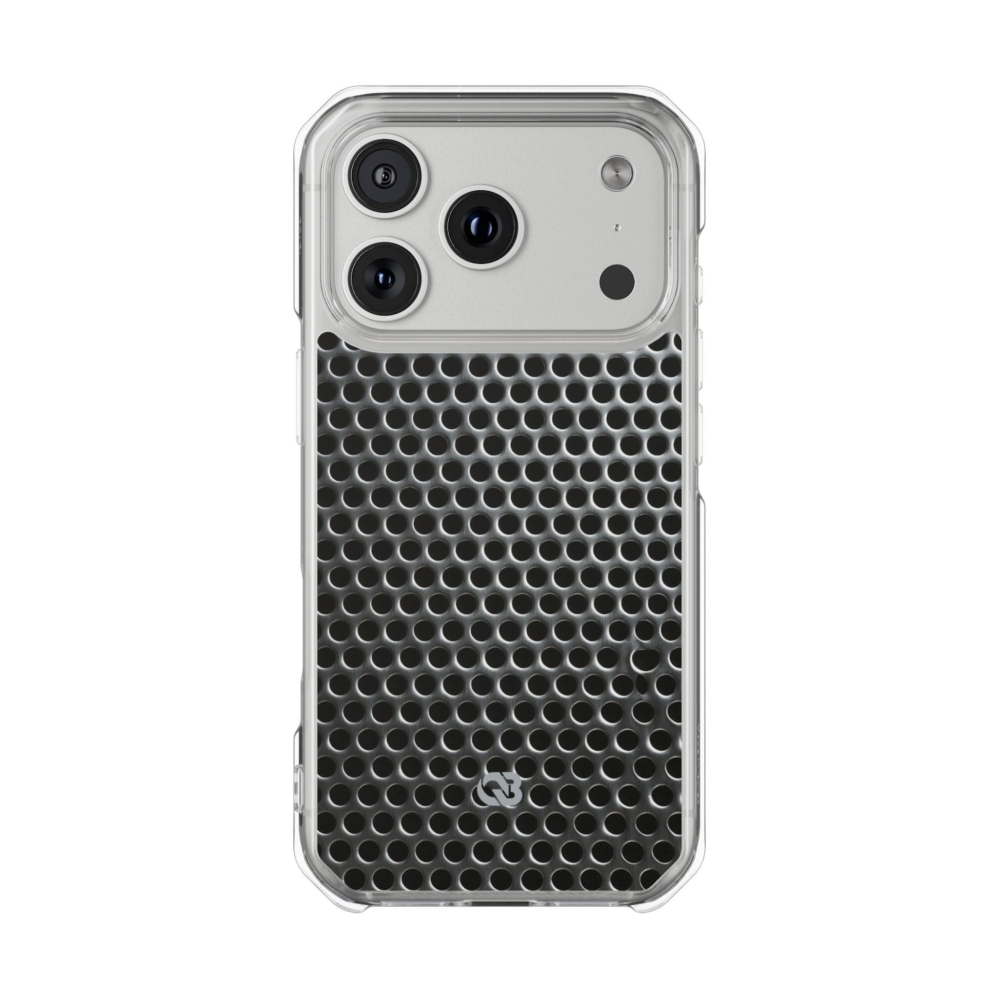 Silver Impact MagSafe Phone Case for iPhone - Brutalist Steel Mesh