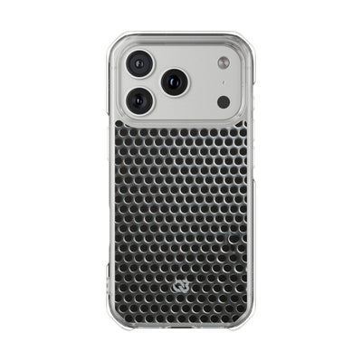 Silver Impact MagSafe Phone Case for iPhone - Brutalist Steel Mesh