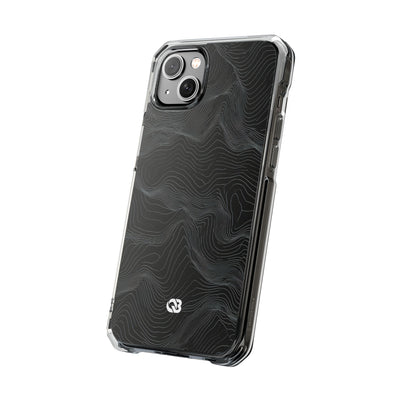 Obsidian Contour Elevation · Clear Impact Magnetic Phone Case for iPhone · Black