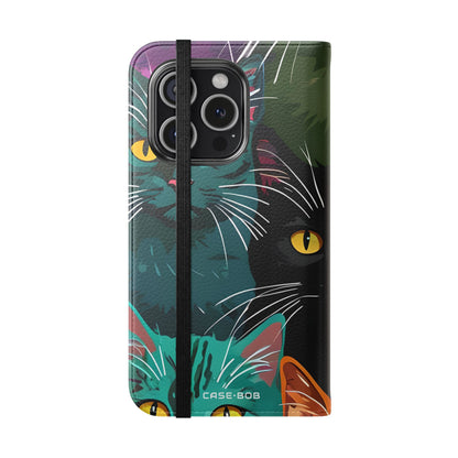 Kat Raster Neon - iPhone 15 Pro Case - Portemonnee