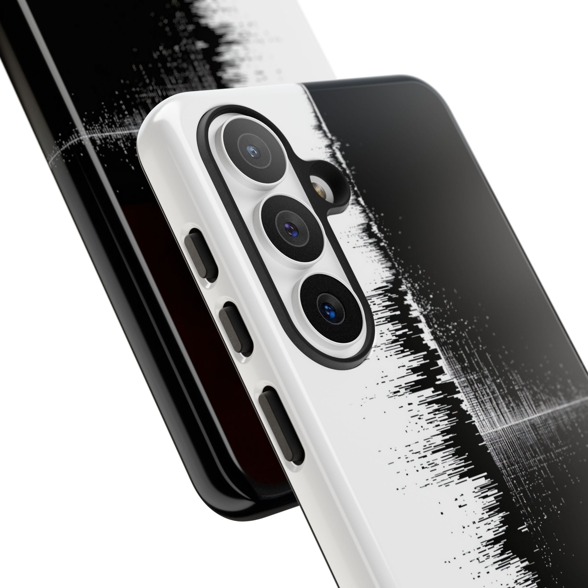 Black Tough Phone Case for Samsung - Static Signal Split