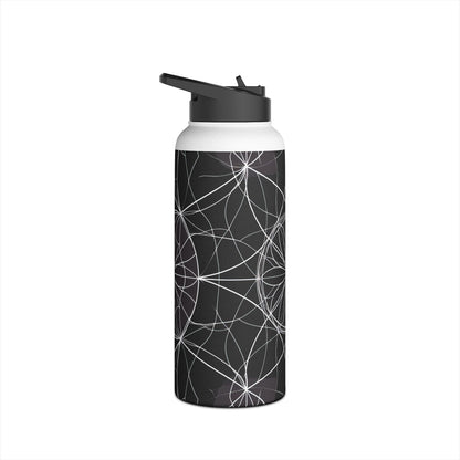 White Mandala Radiance - Stainless Steel Water Bottle
