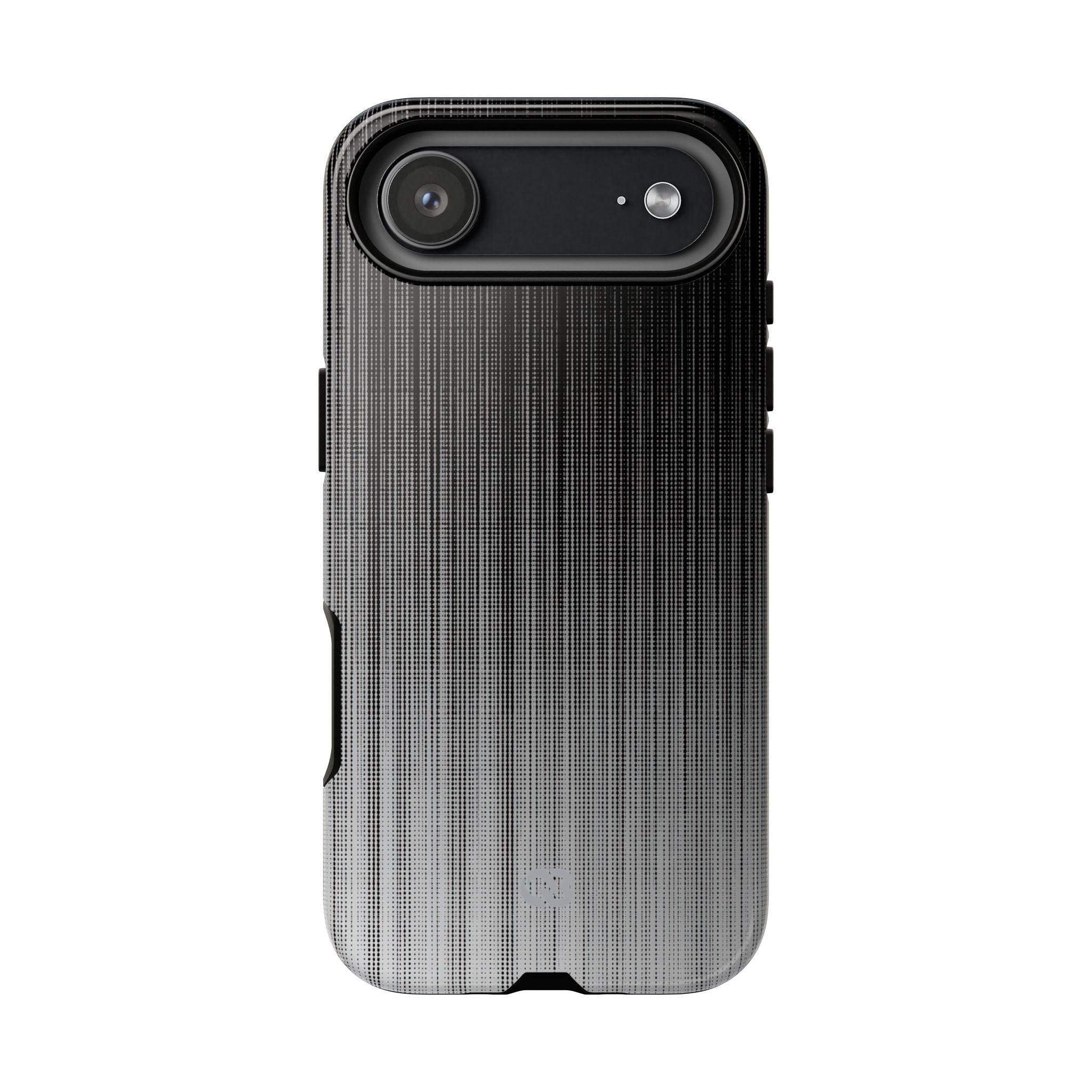 Grey Tough Phone Case for iPhone - Static Vertical Dither