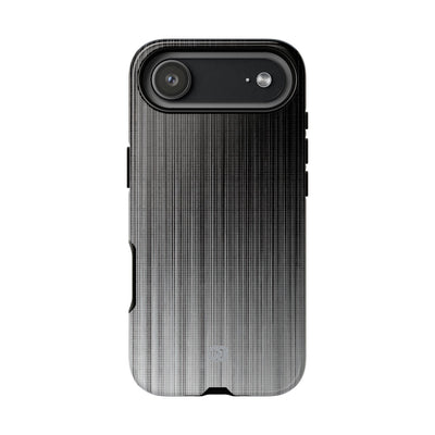 Grey Tough Phone Case for iPhone - Static Vertical Dither