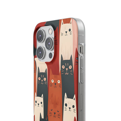 Verlängerte Katzen Schwarzes iPhone 14 Pro Max Case - Soft