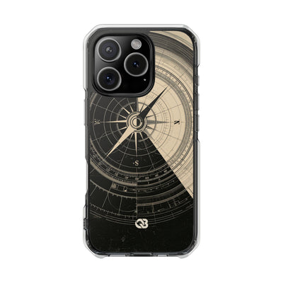 Beige Impact MagSafe Phone Case for iPhone - Obsidian Nautical Blueprint