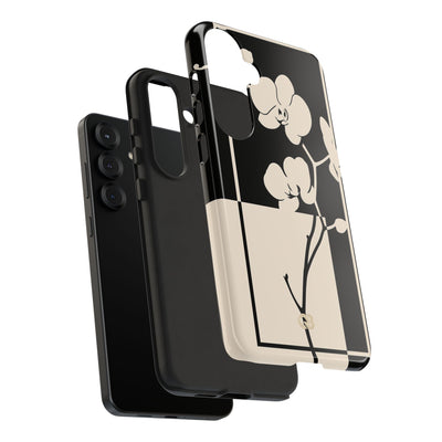 Beige Tough Phone Case for Samsung - Nocturnal Orchid Frame