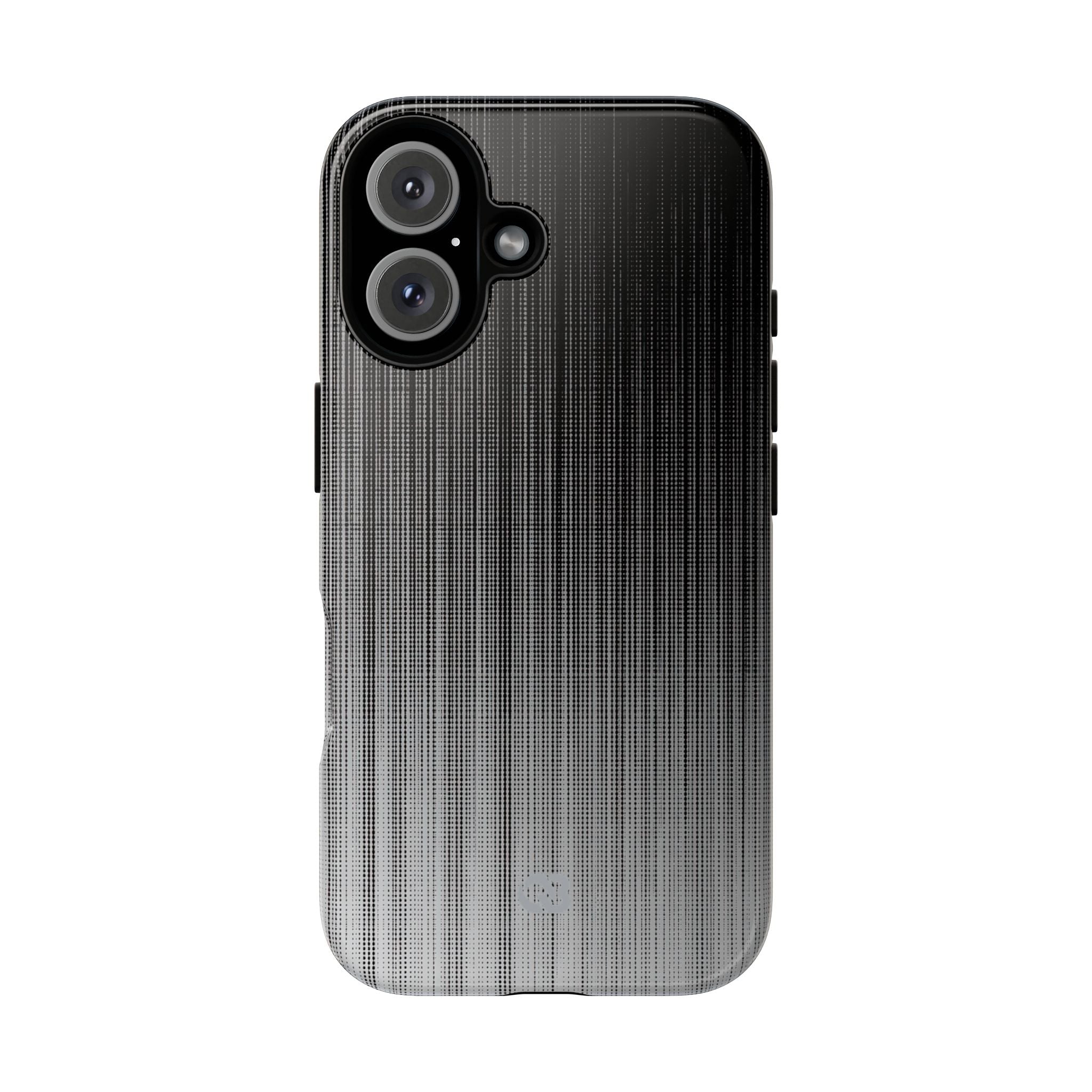 Grey Tough Phone Case for iPhone - Static Vertical Dither