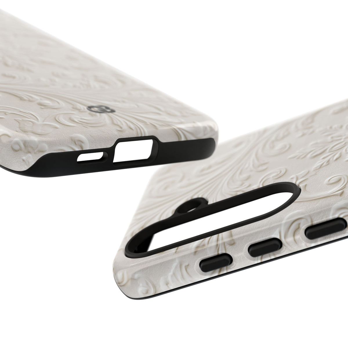Ivory Baroque Relief · Tough Phone Case for Samsung · White