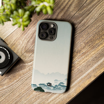 Blue Tough Phone Case for iPhone - Mist Valley Pagoda