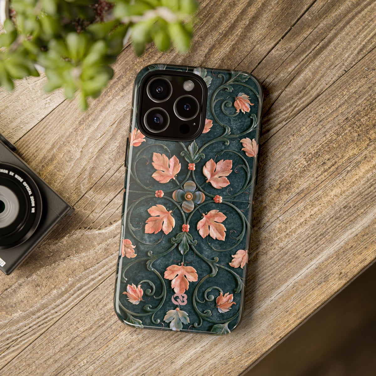 Florentine Rose Arabesque · Tough Phone Case for iPhone · Green