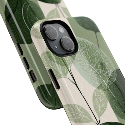 Green Tough 2.0 Magsafe Phone Case for iPhone - Sage Leaf Skeletals