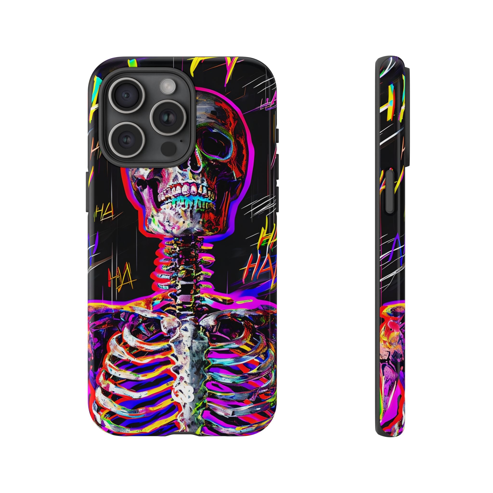 Neon Glitch Skeleton · Tough Handyhülle für iPhone