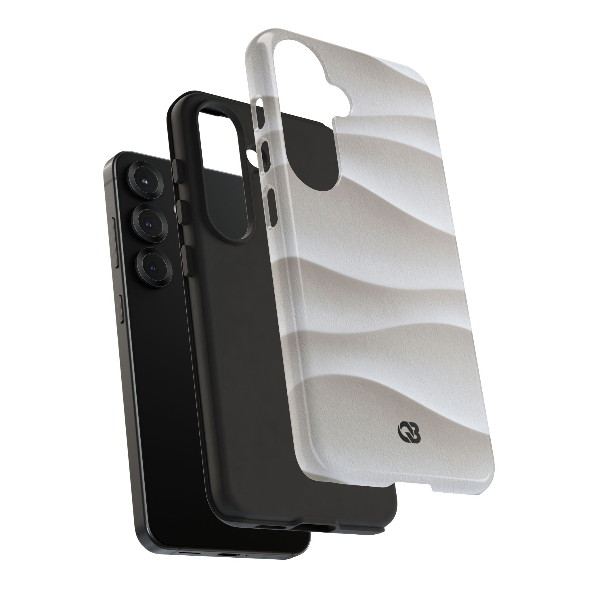 White Tough Phone Case for Samsung - Arctic Flow Ridges