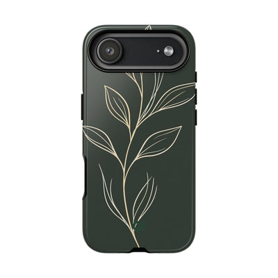 Green Tough Phone Case for iPhone - Deep Moss Willow