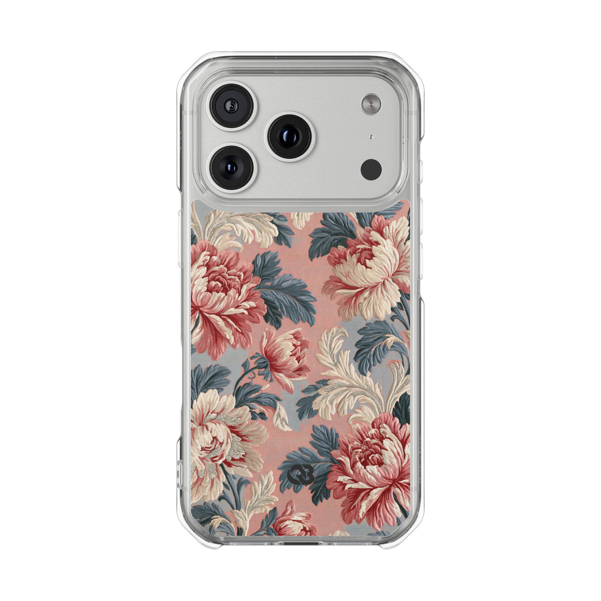 Blush Peony Jacquard · Clear Impact Magnetic Phone Case for iPhone ·  Pink