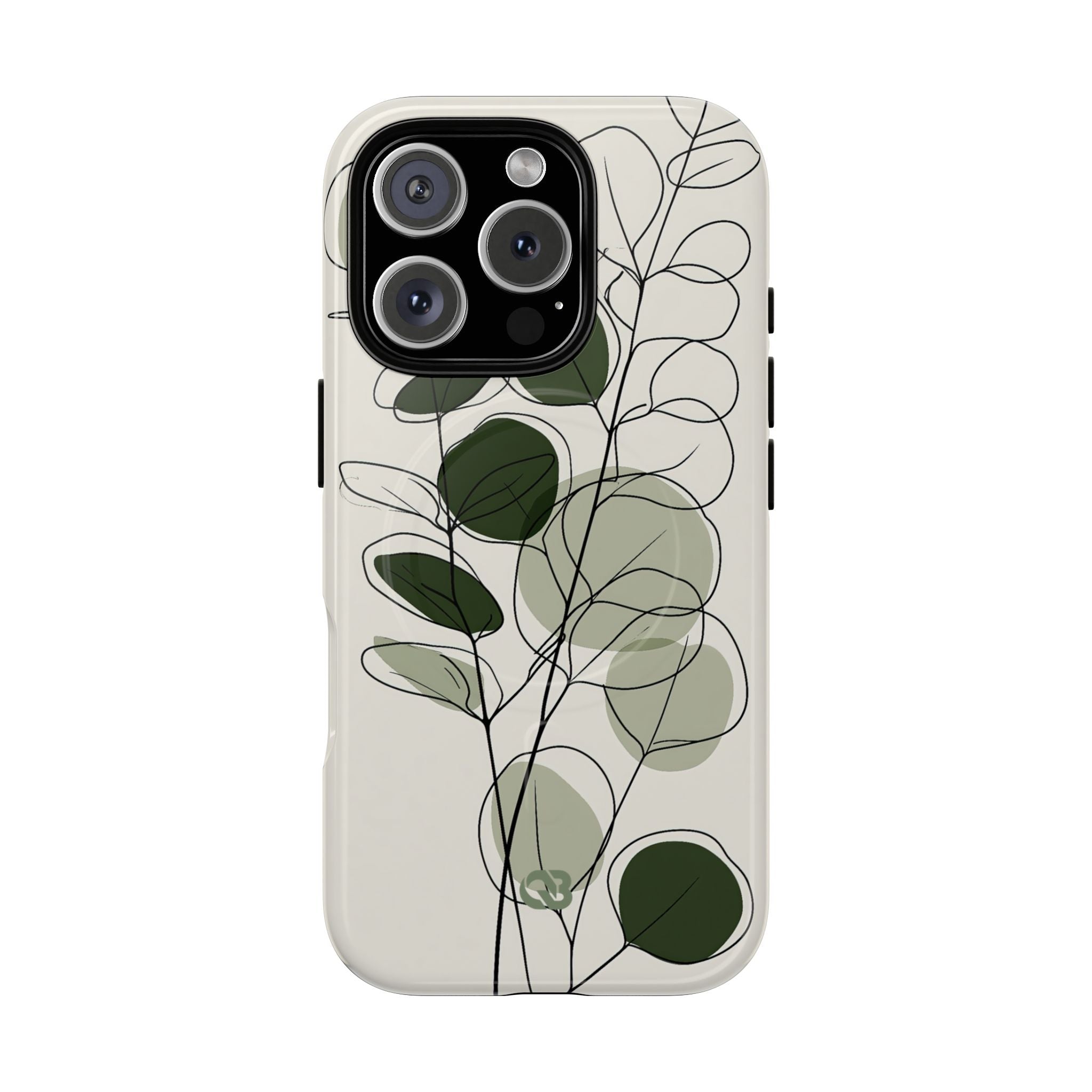 Green Tough 2.0 Magsafe Phone Case for iPhone - Muted Eucalyptus Sketch