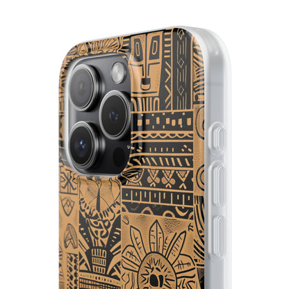 Tribal Faces iPhone 15 Pro Cover - Soft