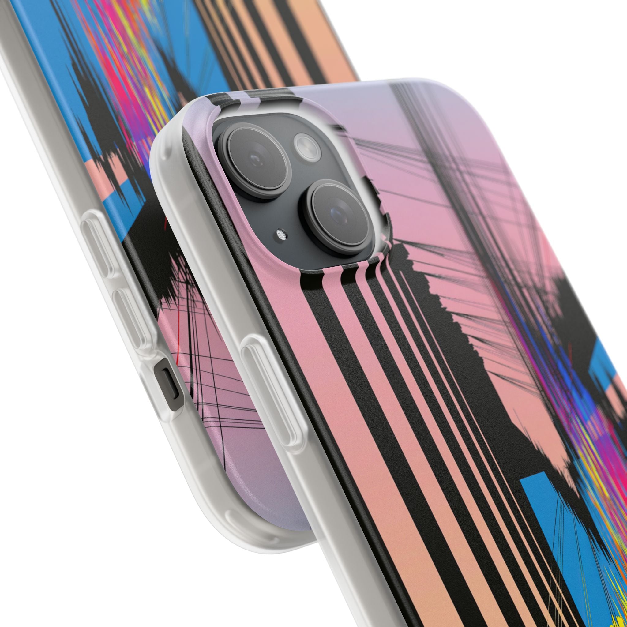 Blue Lite Phone Case for iPhone - Fractured Data Skyline