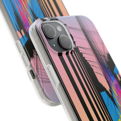 Blue Lite Phone Case for iPhone - Fractured Data Skyline