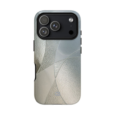 Silver Tough Phone Case for iPhone - Frosted Silver Mosaic
