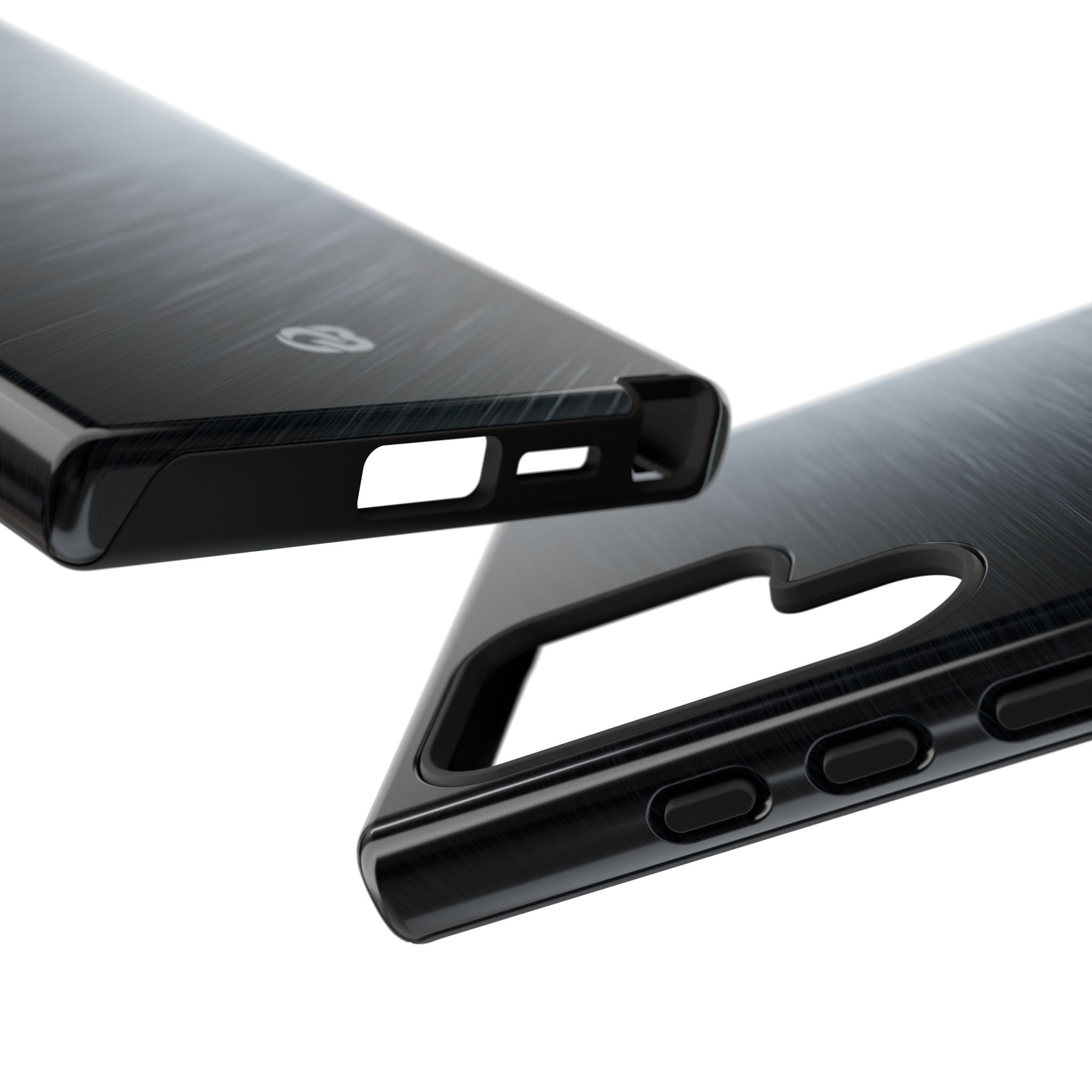 Grey Tough Phone Case for Samsung - Charcoal Brushed Steel
